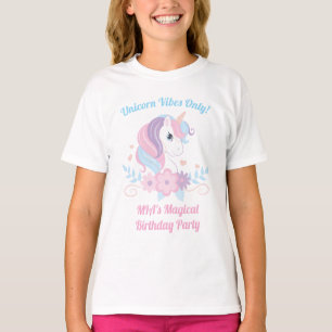 Unicorn Rainbow Birthday T-Shirt   Custom Name