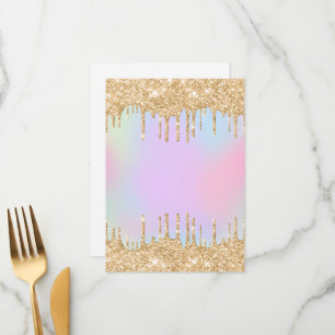 Unicorn Rainbow Bright Golden Dripping Pastel Menu