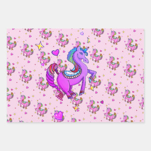Unicorn Rainbow Brite  Wrapping Paper Sheet