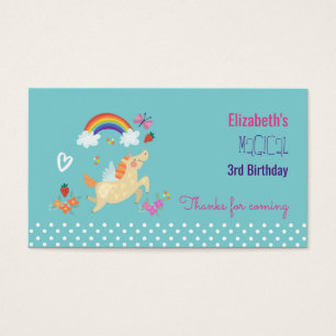 Unicorn Rainbow Clouds and Flowers Birthday Thanks