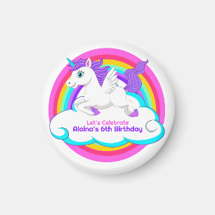 Unicorn Rainbow Clouds Stars Bounce House Gift Magnet