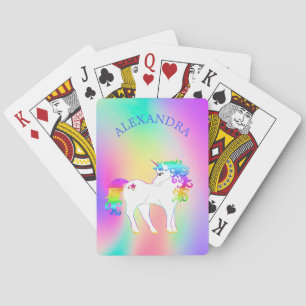 Unicorn Rainbow Colourful Personal School Playing Cards