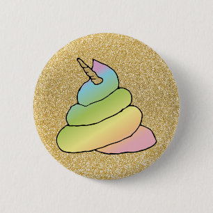 Unicorn Rainbow Crap Emoji Poop Emoji No Face 6 Cm Round Badge