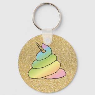 Unicorn Rainbow Crap Emoji Poop Emoji No Face Key Ring