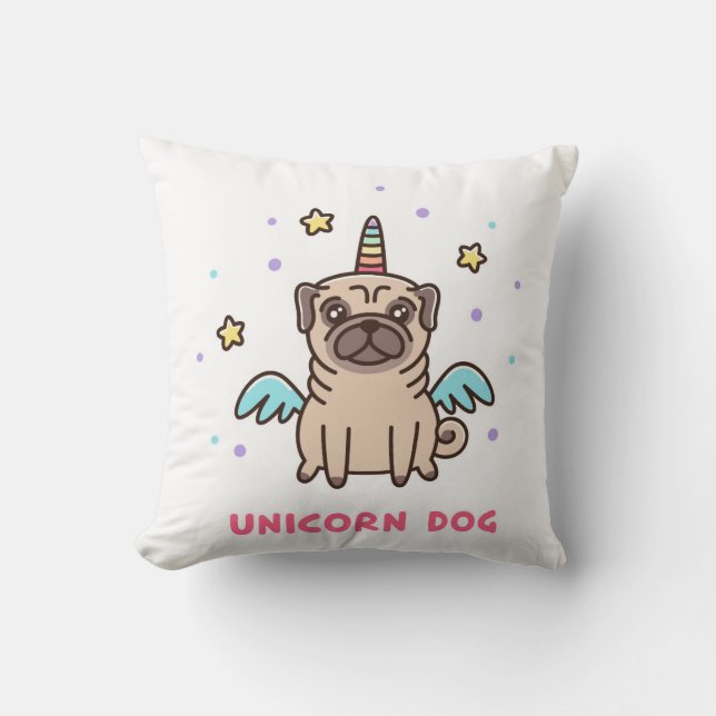 Unicorn Rainbow Dog Cushion (Front)