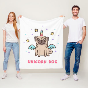 Unicorn Rainbow Dog Fleece Blanket