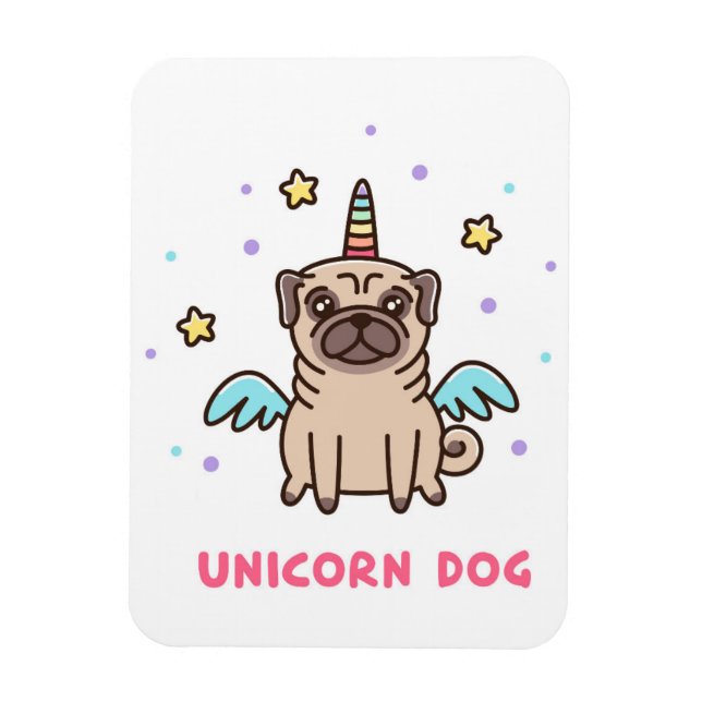 Unicorn Rainbow Dog Magnet (Vertical)