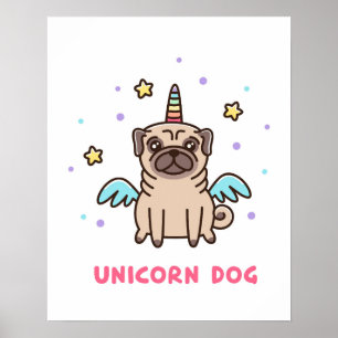 Unicorn Rainbow Dog Poster