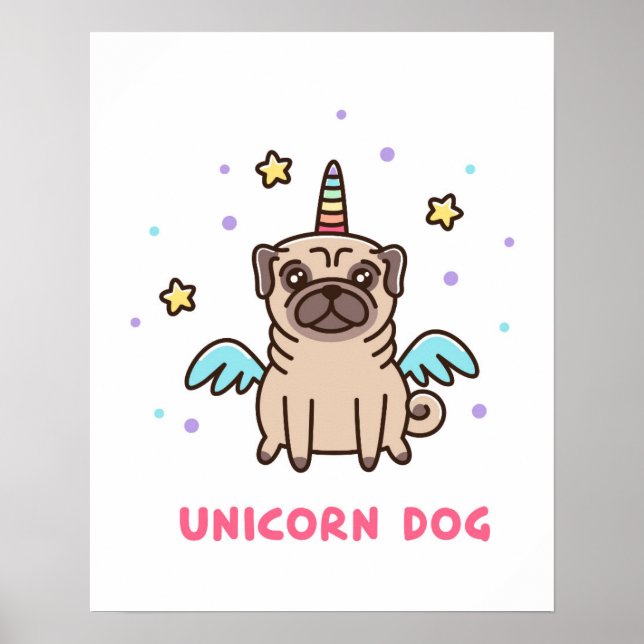 Unicorn Rainbow Dog Poster (Front)