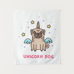 Unicorn Rainbow Dog Tapestry