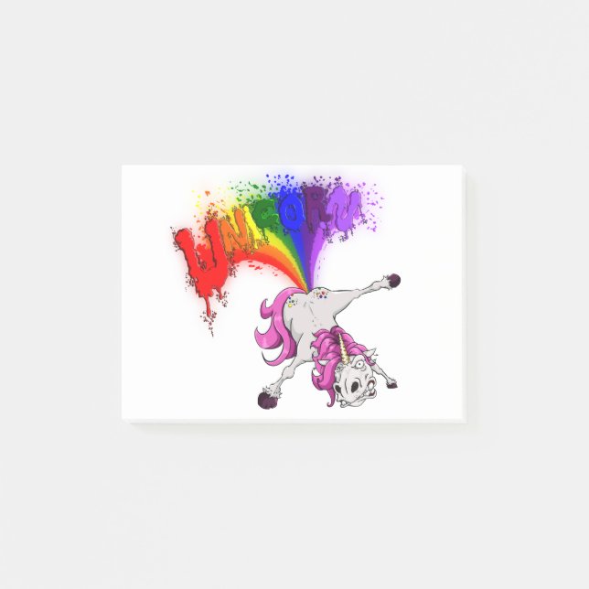unicorn rainbow fart post-it notes (Front)