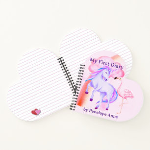 Unicorn Rainbow Flamingo Girls First Custom Diary  Notebook
