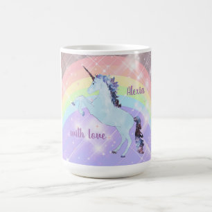 Unicorn, rainbow, for girls, children's, festive, coffee mug