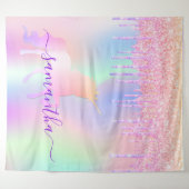 Unicorn rainbow glitter drips photo backdrop tapestry (Front (Horizontal))