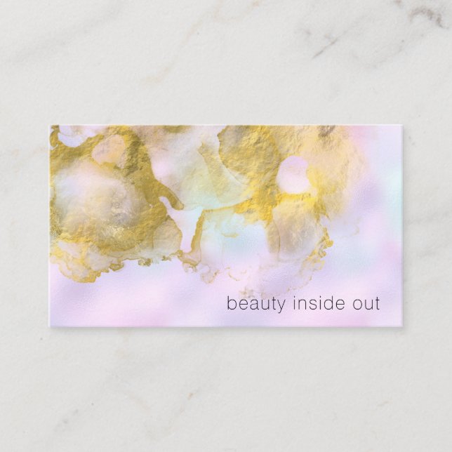 *~ Unicorn Rainbow Holograghic Pastel Beauty AP1 Business Card (Front)