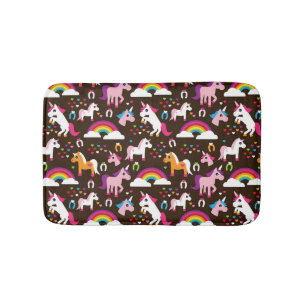 unicorn rainbow kids background horse bath mat