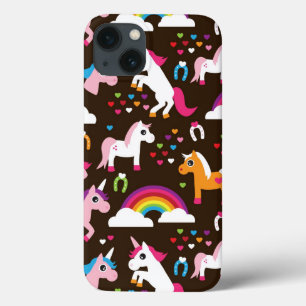 unicorn rainbow kids background horse iPhone 13 case