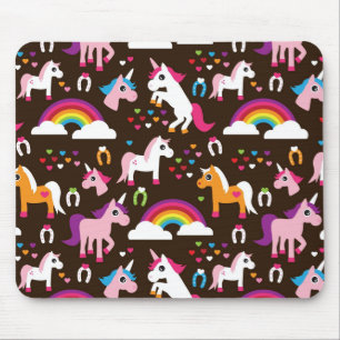 unicorn rainbow kids background horse mouse mat