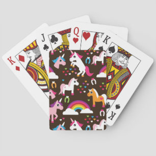 unicorn rainbow kids background horse playing cards
