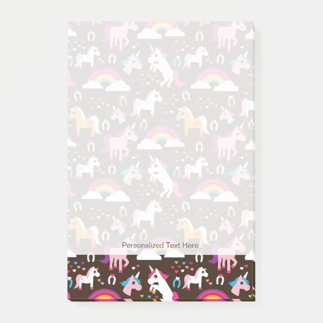 unicorn rainbow kids background horse post-it notes (Front)