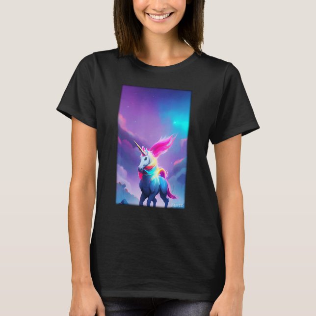Unicorn Rainbow Magic Fairy Tale Fabulous Animal T-Shirt (Front)