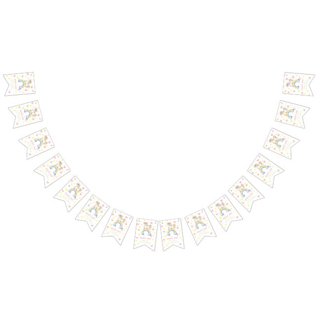 Unicorn Rainbow Magic One First Birthday Bunting (All)