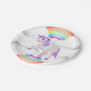Unicorn Rainbow Magical Cute Birthday Paper Plate