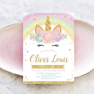 Unicorn Rainbow Magical Day Birthday Invitation