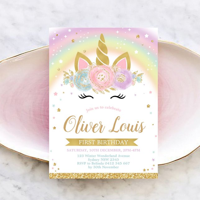 Unicorn Rainbow Magical Day Birthday Invitation (Creator Uploaded)