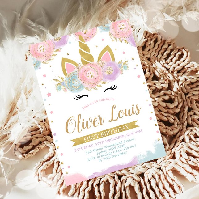 Unicorn Rainbow Magical Day Birthday Invitation (Creator Uploaded)