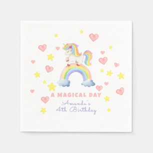 Unicorn Rainbow Magical Day Birthday Napkin