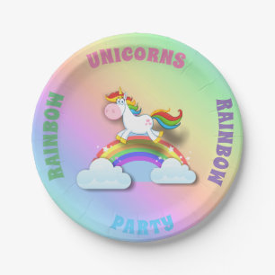Unicorn Rainbow Party Plate