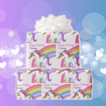 Unicorn Rainbow Personalise Name Little Girl's