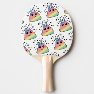 Unicorn Rainbow Poop Emoji Kawaii Ping Pong Paddle