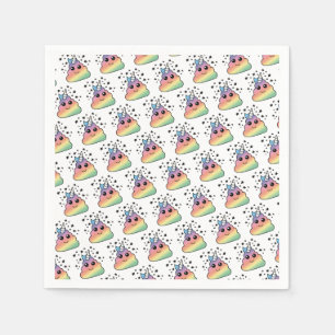Unicorn Rainbow Poop Emoji Napkin