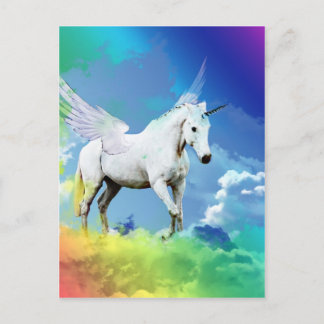 Unicorn Rainbow Postcard
