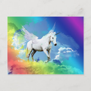 Unicorn Rainbow Postcard