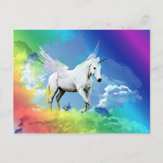 Unicorn Rainbow Postcard (Front)