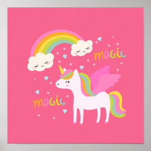 Unicorn Rainbow Poster