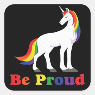 unicorn Rainbow Proud LGBT Square Sticker