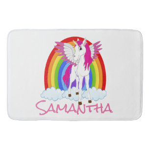 Unicorn Rainbow Shower Curtain Bath Mat