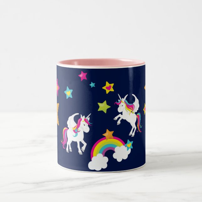 Unicorn Rainbow Stars. Fairy Tale Mug (Center)