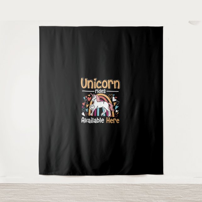 Unicorn rainbow - Unicorn rides available here Tan Tapestry (Front)