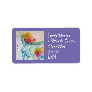 Unicorn Rainbow Unicorns Cute Return Address Label
