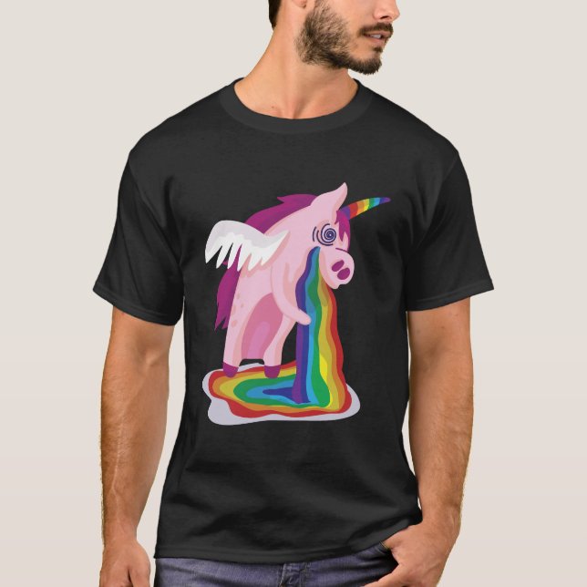 Unicorn Rainbow Vomit T-Shirt (Front)