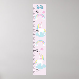 Unicorn & Rainbows Girl Growth Chart Keep at 8x44!