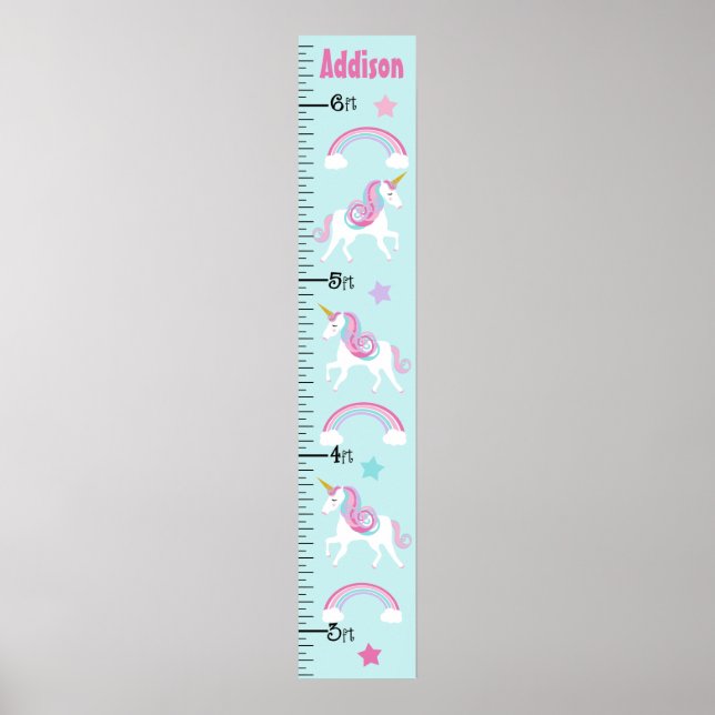 Unicorn & Rainbows Growth Chart Keep at 8x44! (Front)