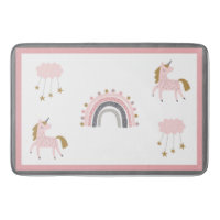 Unicorn Rainbows Stars Pink Boho Pattern
