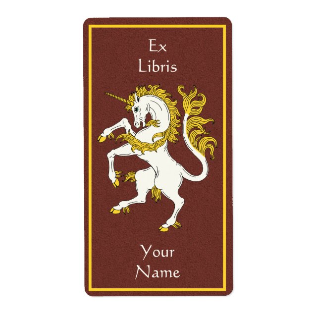 Unicorn Rampant Bookplate (Front)