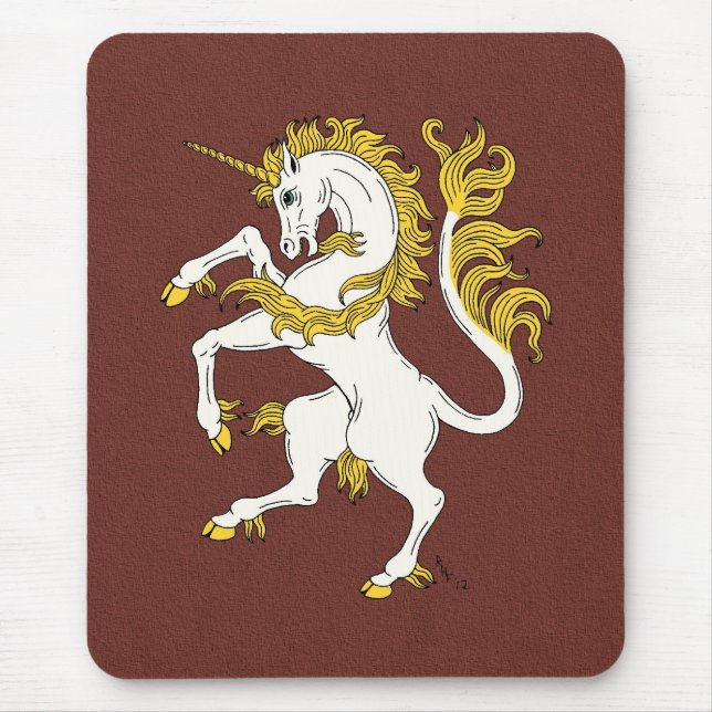 Unicorn Rampant Mouse Mat (Front)